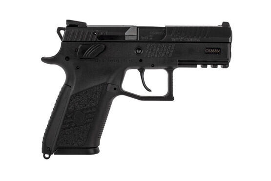 CZ USA P-07 compact 9mm handgun features ambidextrous safety / decocker and a swappable magazine release
